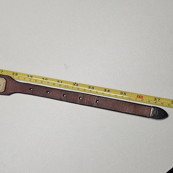 Vintage Handmade Leather Western Belt Size 34 Coins Boho Western Cowboy Unisex main image 6